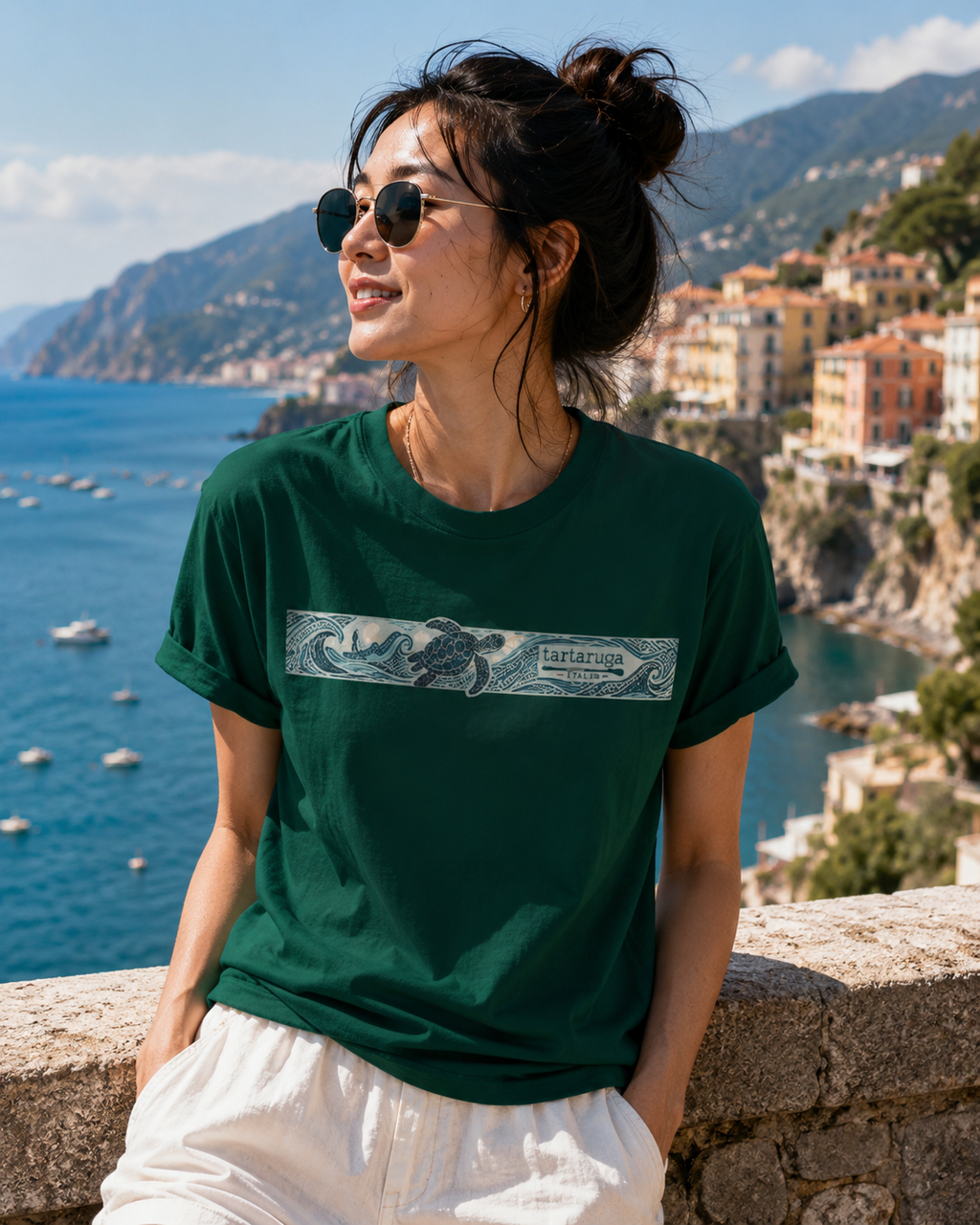 Tartaruga Sea Turtle Waves Unisex Cotton T-Shirt