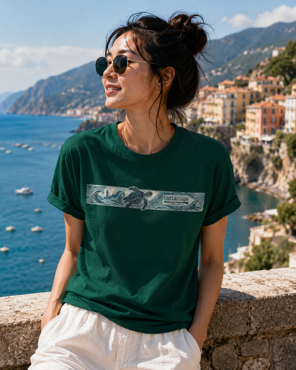 Tartaruga Sea Turtle Waves Unisex Cotton T-Shirt